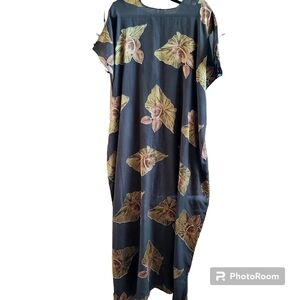 One Size Floral Tropical Black Rhinestone Coverup Kimono Beachy Boho Vacation